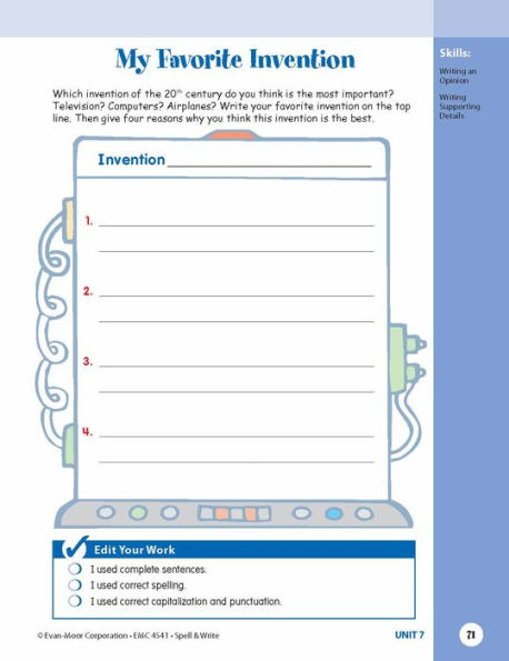 Skill Sharpeners: Spell & Write, Grade 5 Workbook