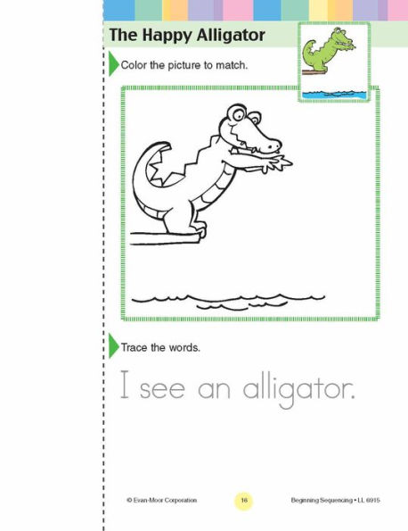 Learning Line: Beginning Sequencing, PreK - Kindergarten Workbook