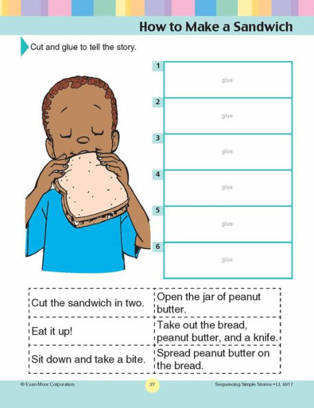 Learning Line: Sequencing Simple Stories, Grade 1 - 2 Workbook