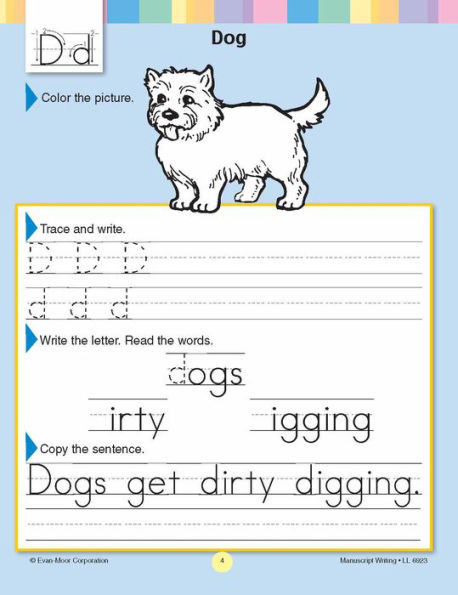 Learning Line: Manuscript Writing, Kindergarten - Grade 2 Workbook