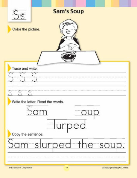 Learning Line: Manuscript Writing, Kindergarten - Grade 2 Workbook