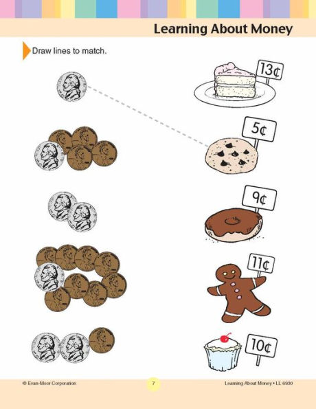 Learning Line: Learning About Money, Grade 1 Workbook
