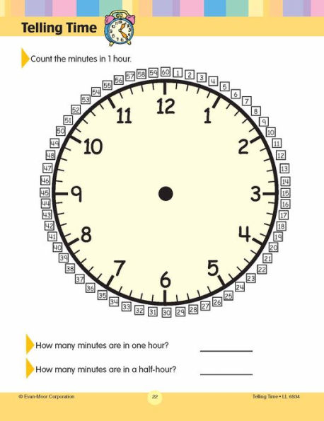 Learning Line: Telling Time, Grade 1 - 2 Workbook