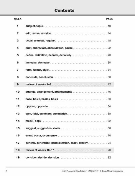 Daily Academic Vocabulary Grade 3