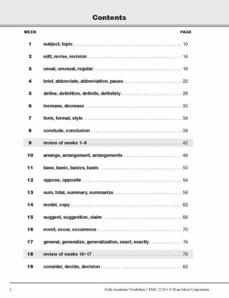 Daily Academic Vocabulary Grade 3