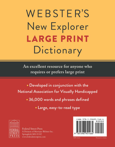 Webster's New Explorer Large Print Dictionary, Third Edition