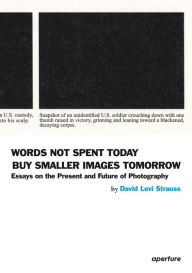 Title: David Levi Strauss: Words Not Spent Today Buy Smaller Images Tomorrow: Essays on the Present and Future of Photography, Author: David Levi Strauss