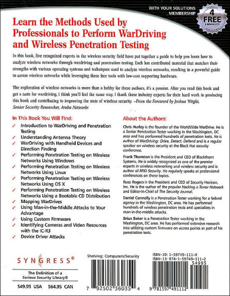 WarDriving and Wireless Penetration Testing