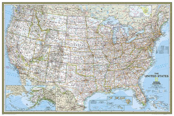 National Geographic: United States Classic Wall Map (Poster Size: 36 x 24 inches)