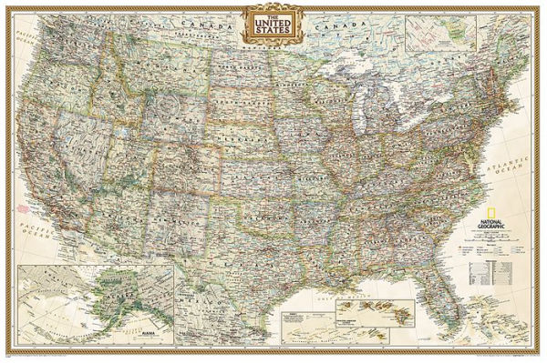 National Geographic: United States Executive Wall Map (Poster Size: 36 x 24 inches)