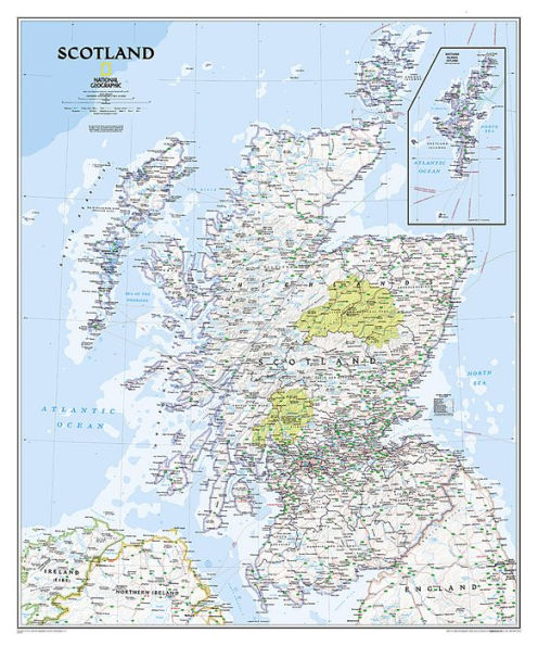 National Geographic: Scotland Classic Wall Map (30 x 36 inches)