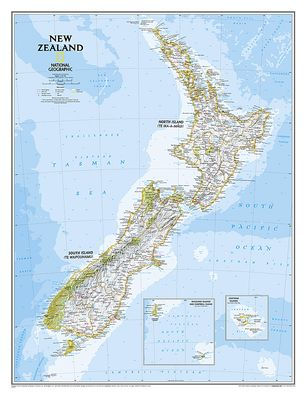 National Geographic: New Zealand Classic Wall Map (23.5 x 30.25 inches)