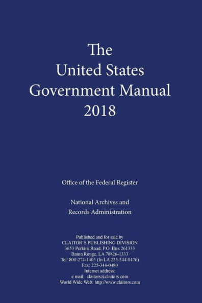 United States Government Manual 2018
