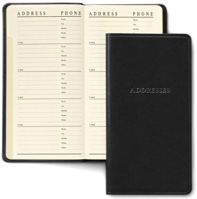 Black Bonded Leather Pocket Address Book by Gallery Leather | Barnes ...