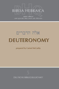 Title: Biblia Hebraic (BHQ) Third Fascicle, Deuteronomy, Author: German Bible Society