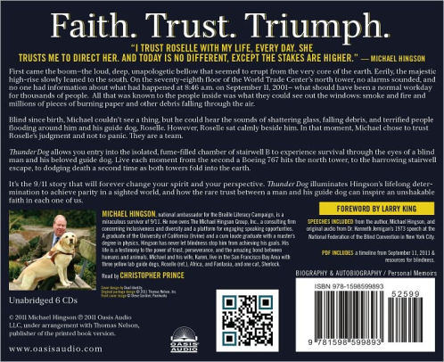 Thunder Dog The True Story Of A Blind Man His Guide Dog And The Triumph Of Trust At Ground Zero By Michael Hingson Christopher Prince Susy Flory Audio Cd Barnes