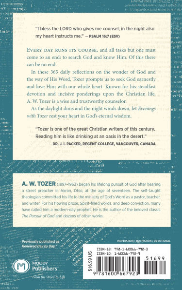 Evenings With Tozer: Daily Devotional Readings