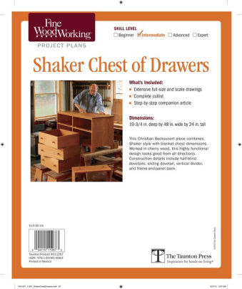 Fine Woodworking S Shaker Chest Of Drawers Plan By Editors Of Fine