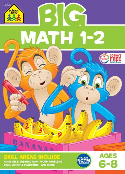 School Zone Big Math 1-2 Workbook