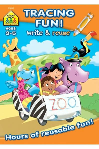 School Zone Tracing Fun! Write & Reuse Workbook