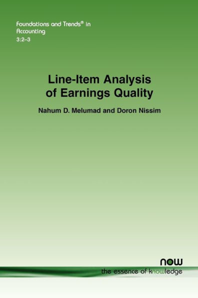 Line-Item Analysis of Earnings Quality