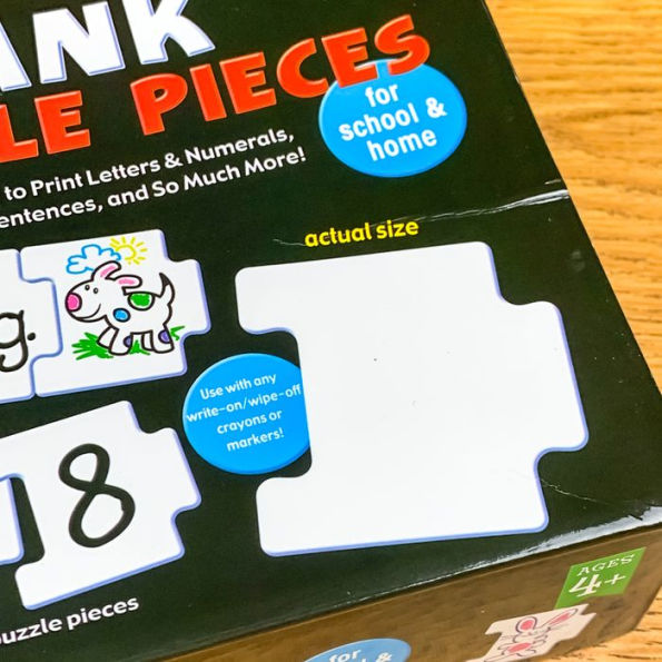Write-On/Wipe-Off: 52 Blank Puzzle Pieces