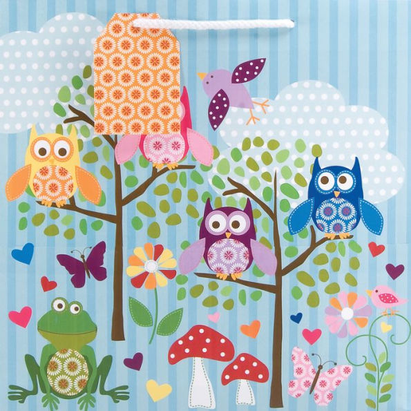 What A Hoot Square Gift Bag Large