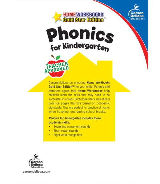 Phonics for Kindergarten, Grade K: Gold Star Edition