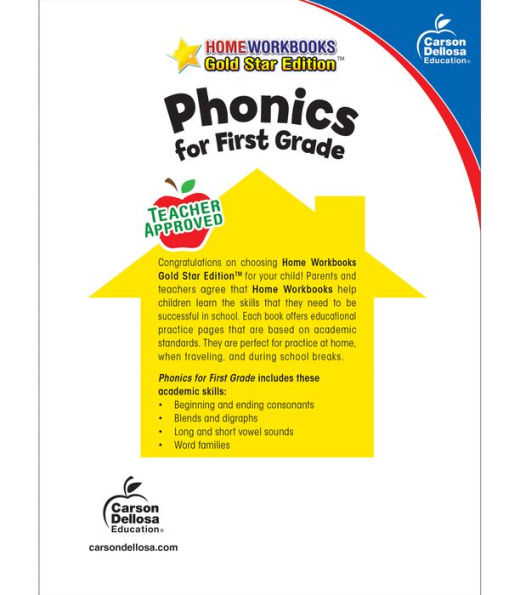 Phonics for First Grade, Grade 1: Gold Star Edition