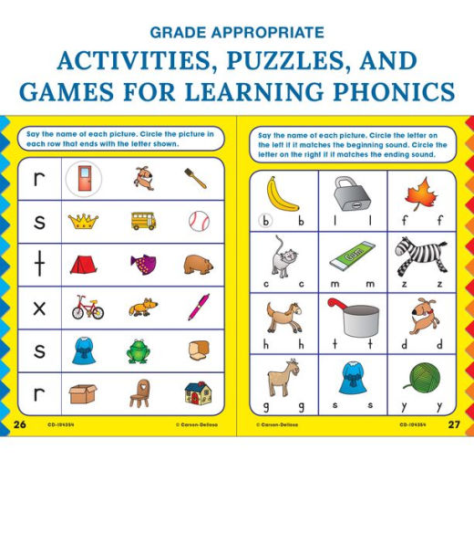 Phonics for First Grade, Grade 1: Gold Star Edition