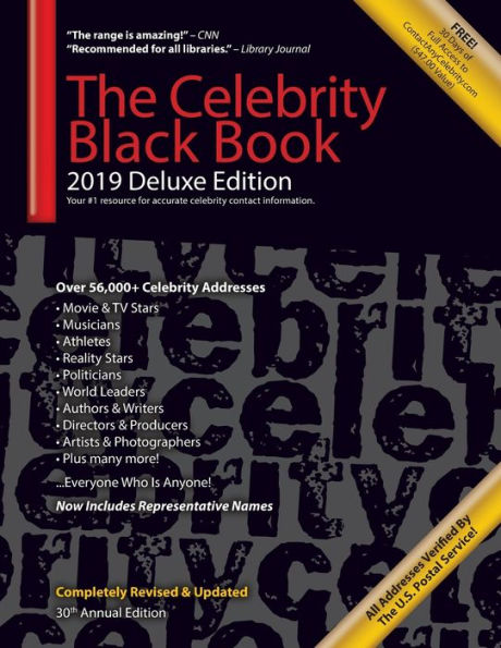 The Celebrity Black Book 2019 (Deluxe Edition): Over 56,000+ Verified Celebrity Addresses for Autographs & Memorabilia, Nonprofit Fundraising, Celebrity Endorsements, Free Publicity, PR/Public Relations, Small Business Sales/Marketing & More!