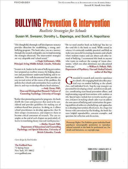 Bullying Prevention and Intervention: Realistic Strategies for Schools