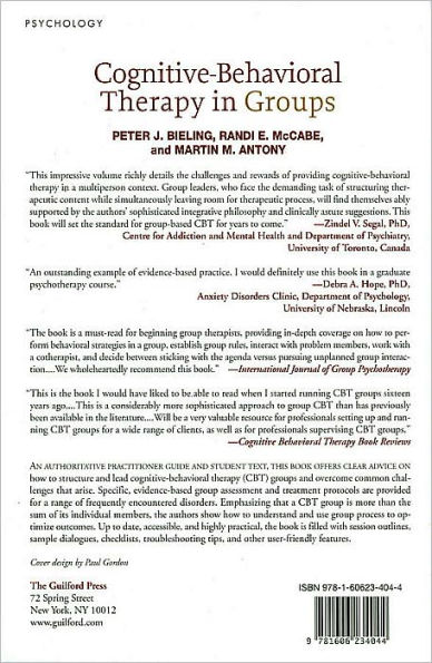 Cognitive-Behavioral Therapy in Groups