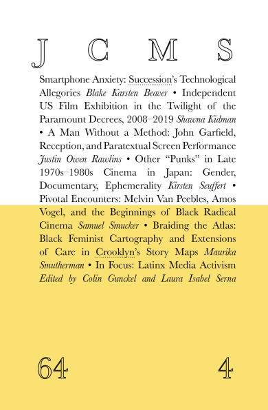 Journal of Cinema and Media Studies, Vol. 64, No. 4