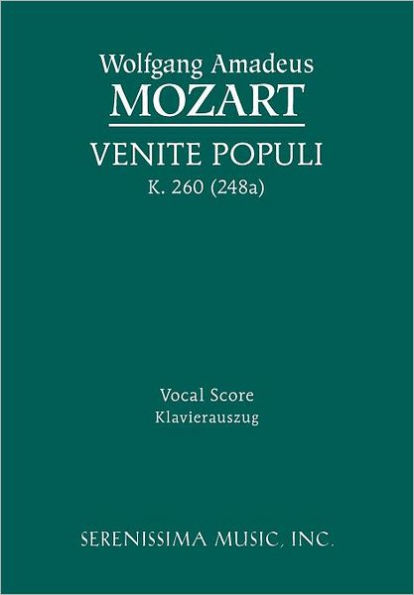Venite populi, K.260 / 248a: Vocal score
