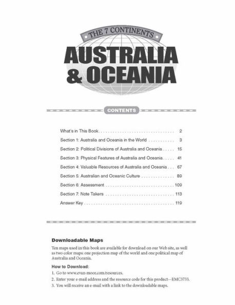 7 Continents: Australia and Oceania, Grade 4 - 6 Teacher Resource