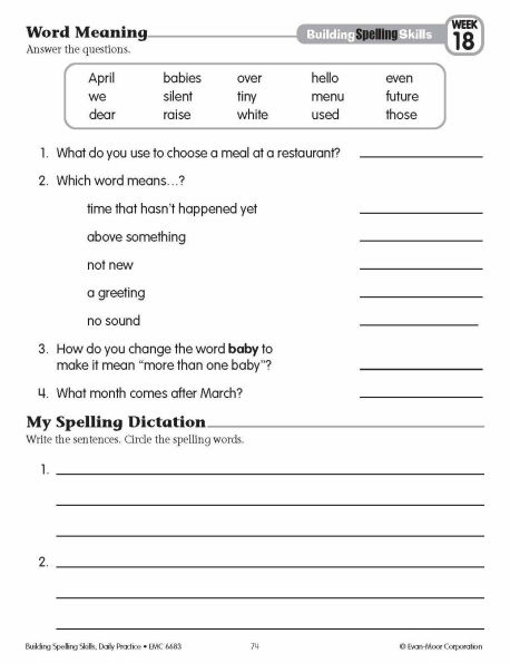 Building Spelling Skills, Grade 3 - Student Workbook