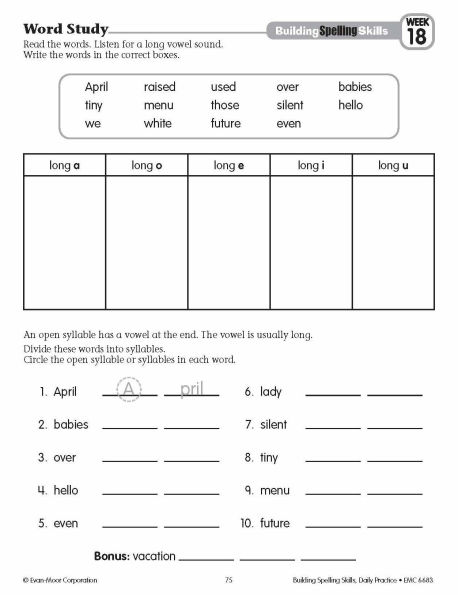 Building Spelling Skills, Grade 3 - Student Workbook