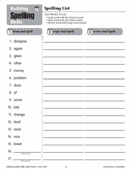 Building Spelling Skills, Grade 3 - Student Workbook
