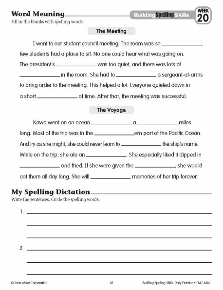 Building Spelling Skills, Grade 4 - Student Workbook