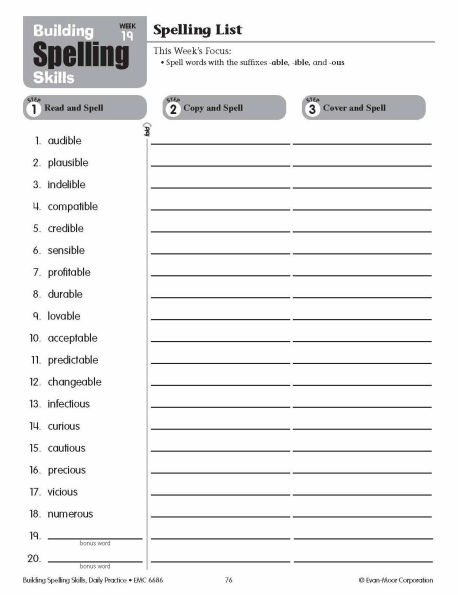 Building Spelling Skills, Grade 6 - Student Workbook