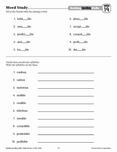 Building Spelling Skills, Grade 6 - Student Workbook