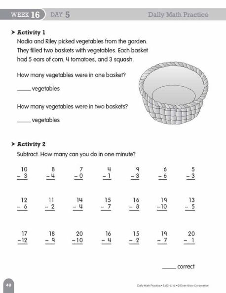 Daily Math Practice, Grade 2 - Student Workbook