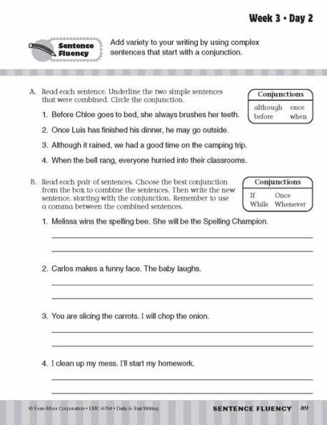 Daily 6-Trait Writing, Grade 4 Student Edition Workbook