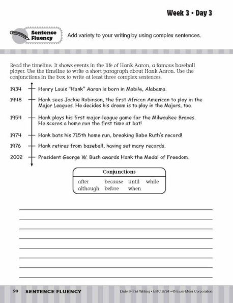 Daily 6-Trait Writing, Grade 4 Student Edition Workbook