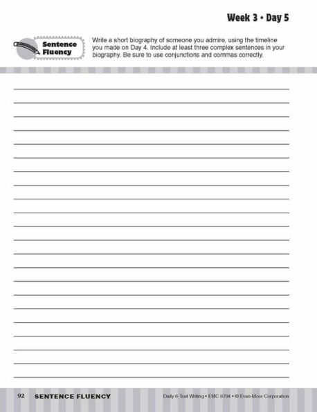 Daily 6-Trait Writing, Grade 4 Student Edition Workbook