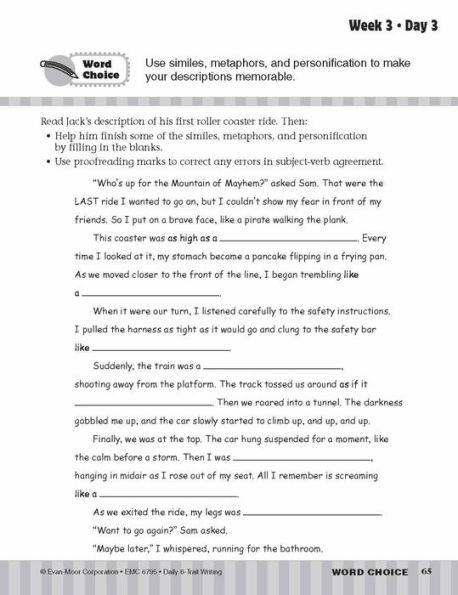Daily 6-Trait Writing, Grade 5 Student Edition Workbook