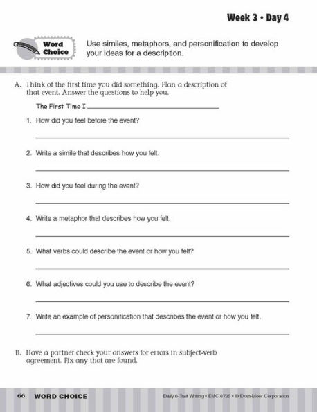 Daily 6-Trait Writing, Grade 5 Student Edition Workbook