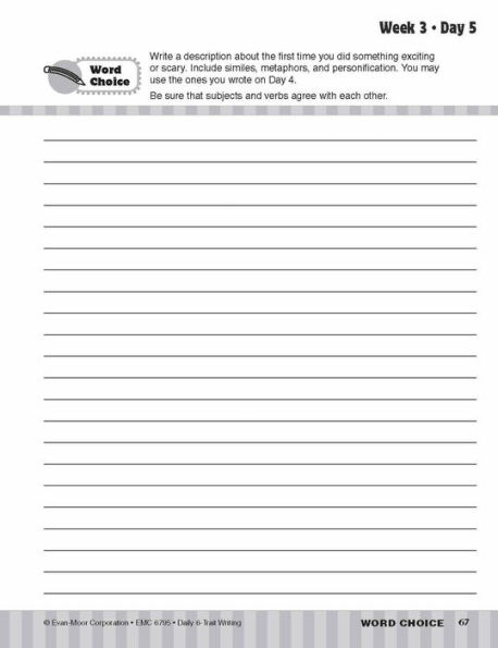 Daily 6-Trait Writing, Grade 5 Student Edition Workbook