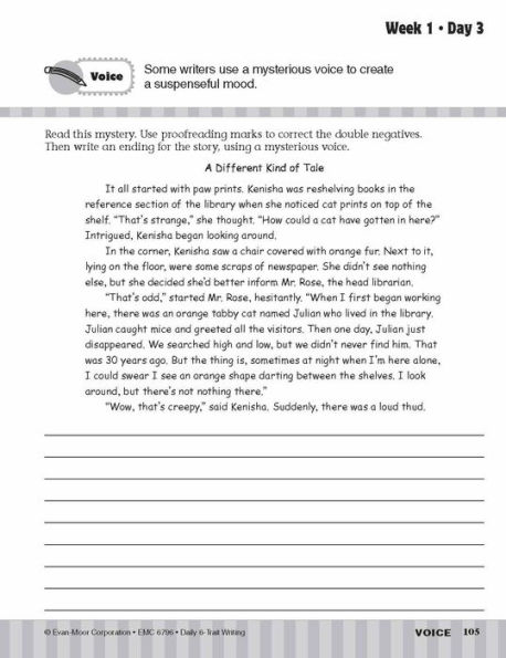 Daily 6-Trait Writing, Grade 6 Student Edition Workbook
